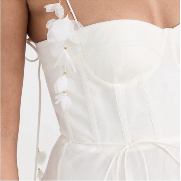 Zimmermann — Wonderland Corset Midi Dress — Size, 1 — Color, Ivory — Like New - Picture 3 of 9